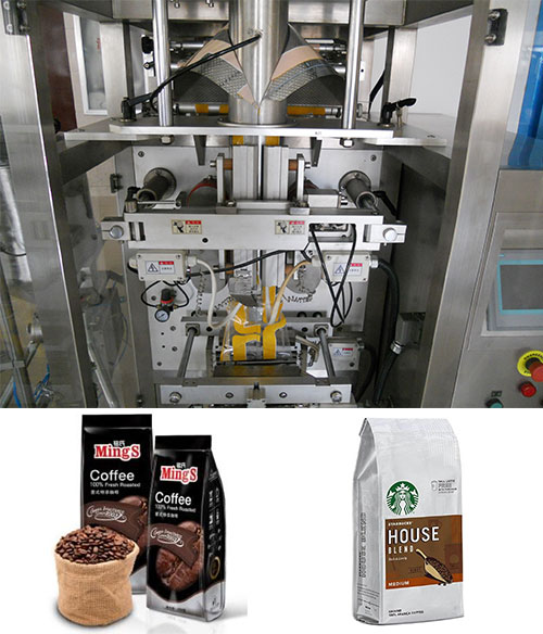 袋装咖啡豆自动包装机设备及样品展示